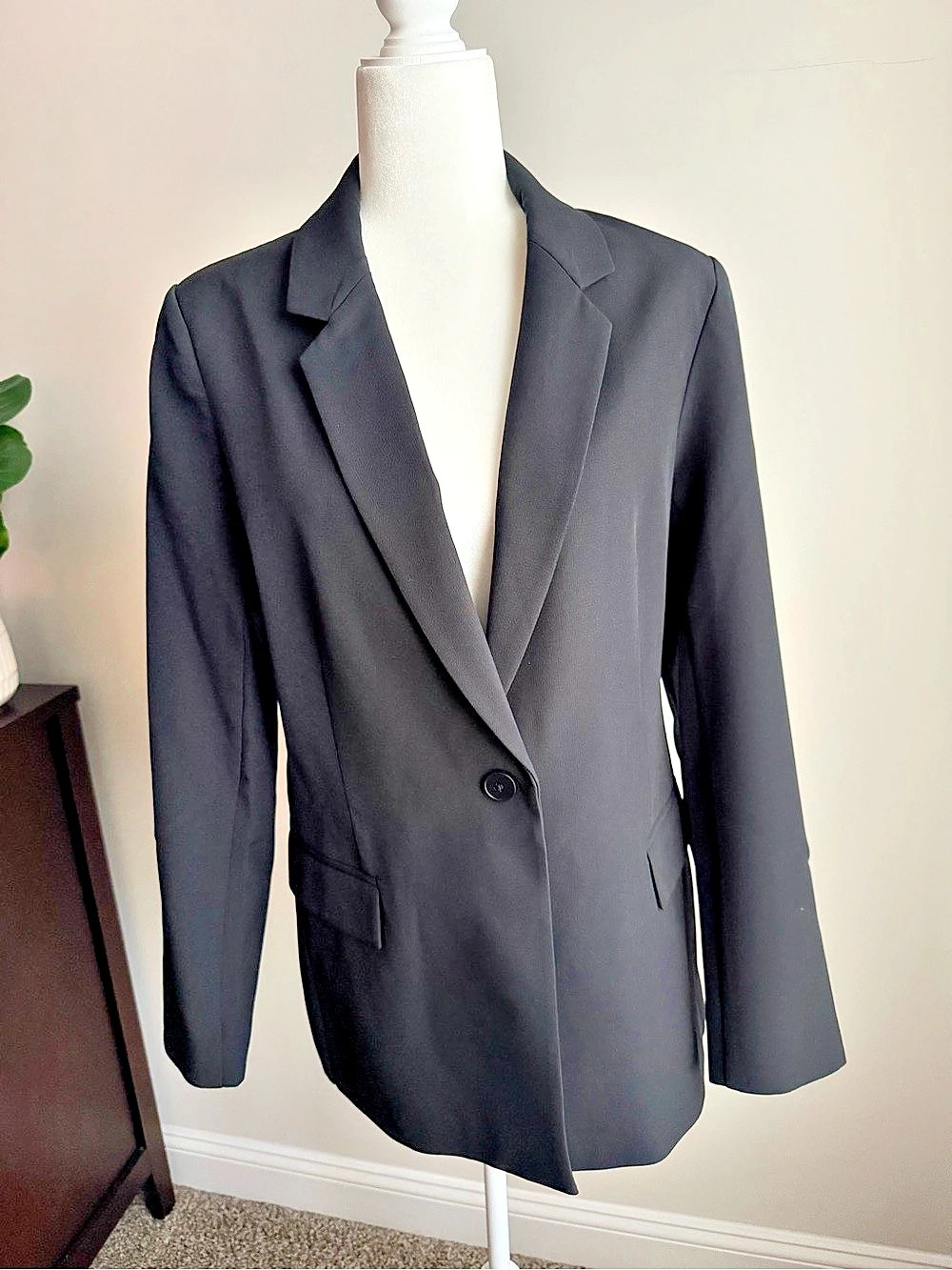 The Drop Blake Long Blazer in Black, Size Large, NWT